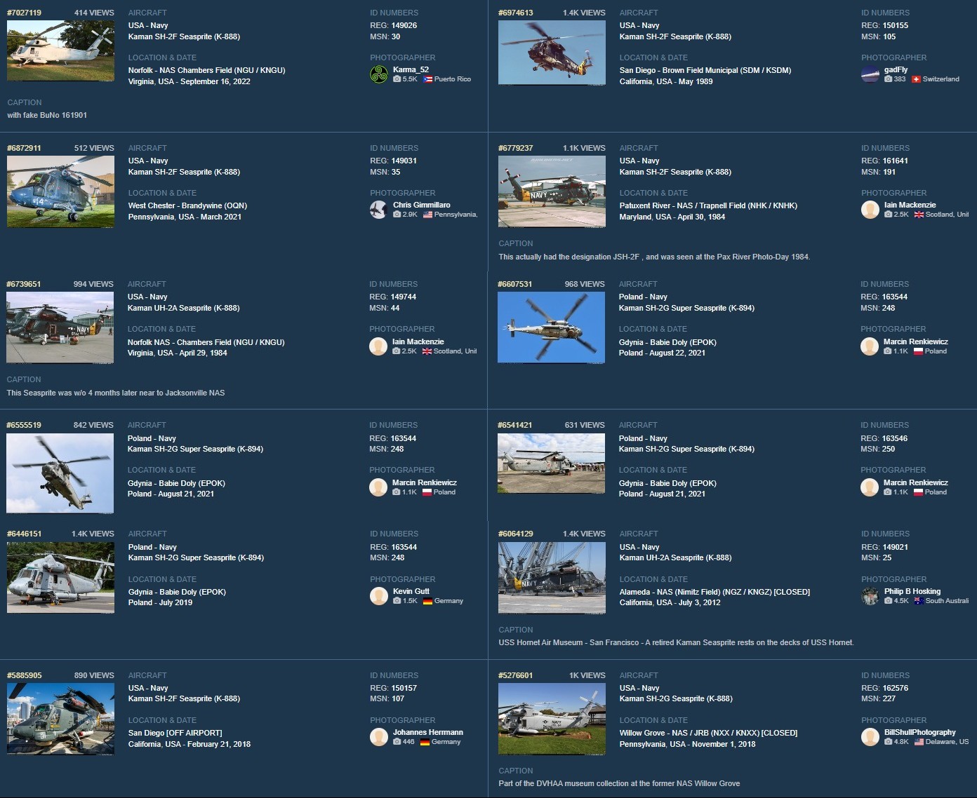 quelques photos de la galerie sur Airliners