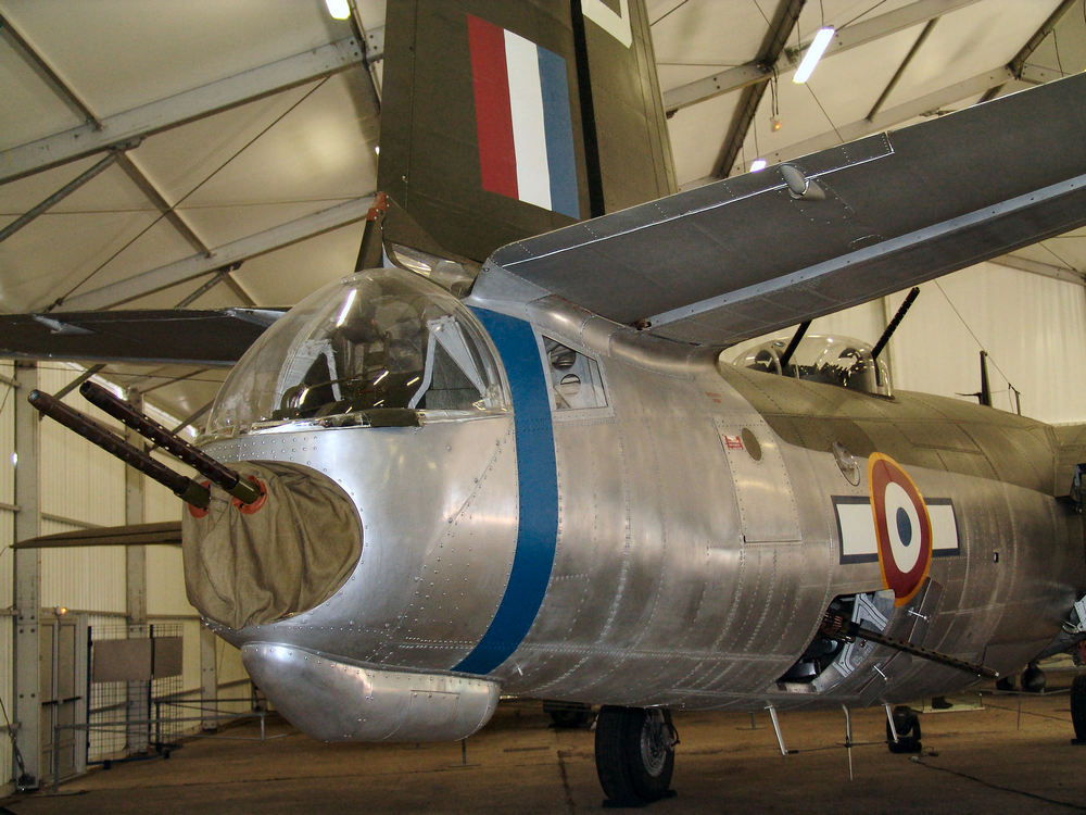 le poste de mitrailleur au bout de la queue d'un B-26G Marauder