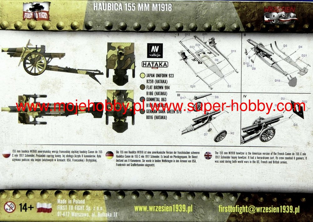 le verso de la boite présentant les couleurs et les schémas de montage