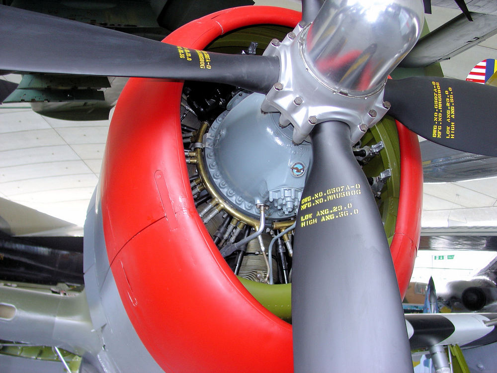 l'hélice et le moteur en gros plan d'un Republic P-47D (226413) Thunderbolt