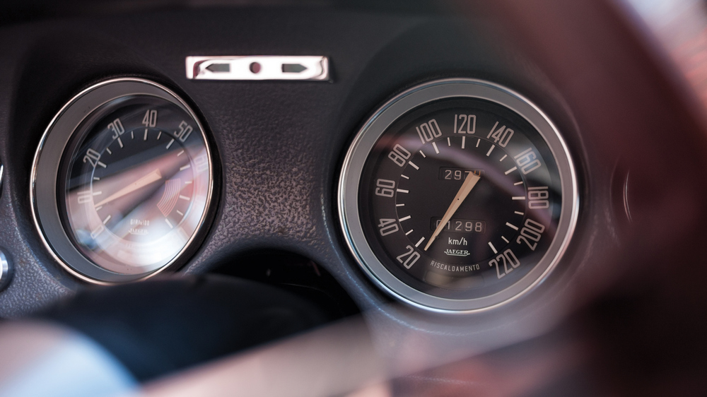 gros plan sur les compteurs du tableau de bord