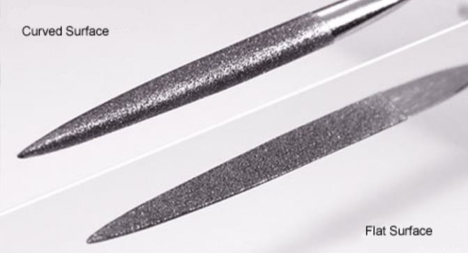 Item 74066 Diamond File (for Photo-Etched Parts), côté incurvé et côté plat vus de plus près