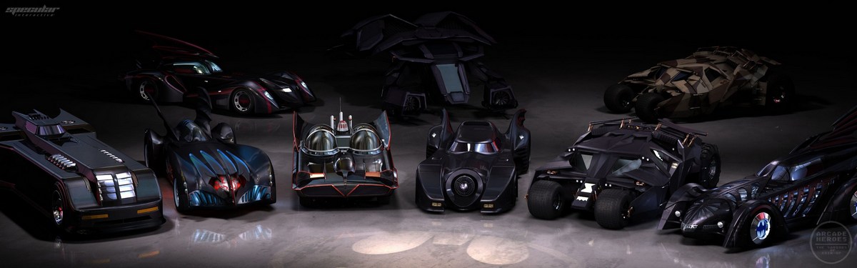 les Batmobiles du jeu d'arcade Batman 2013