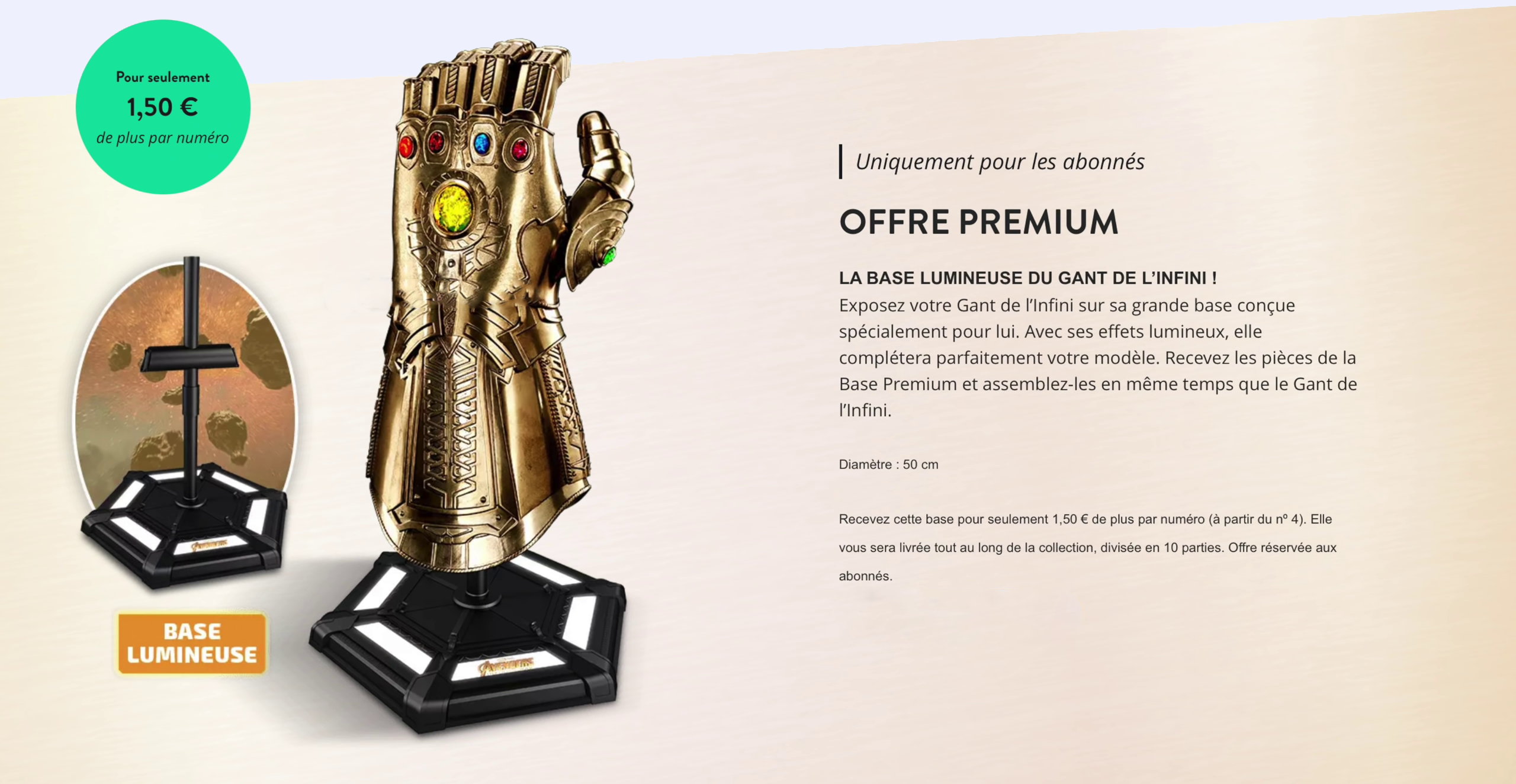 le cadeau premium, la base lumineuse